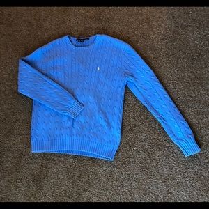 Ralph Lauren Cable-Knit Cotton Sweater Blue